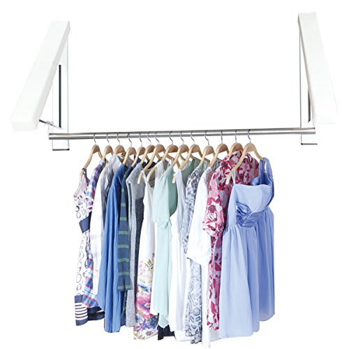 Paquete de 2 percheros para colgar ropa de pared, de acero inoxidable de 12  pulgadas, plegable, para secadora de pared, para interiores y exteriores